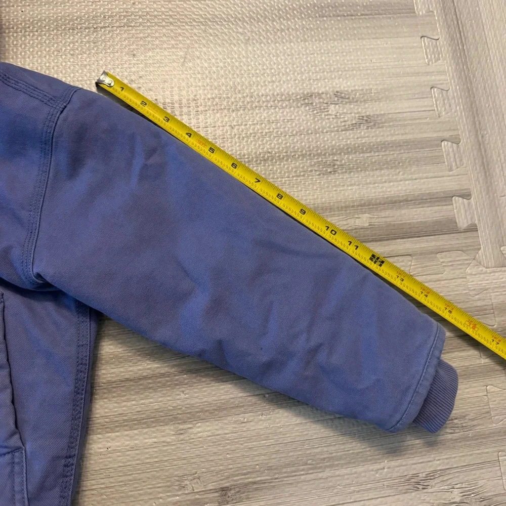 Carhartt Active Jacket Kids XXS 4-5 Blue Sherpa Lined Duck Canvas Hooded Coat